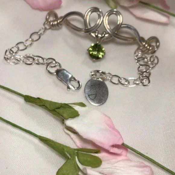 Peridot Bracelet- The Pixie Dust Peridot Sterling Silver Bracelet - Picture 3 of 7